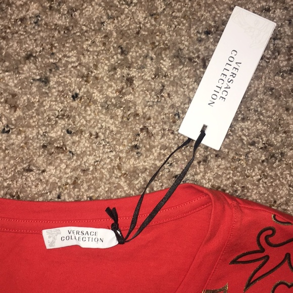 Versace Collection | Foil-Print Graphic T-shirt - Picture 7 of 8